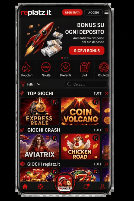 Replatz — catalogo slot e giochi casino disponibili su app